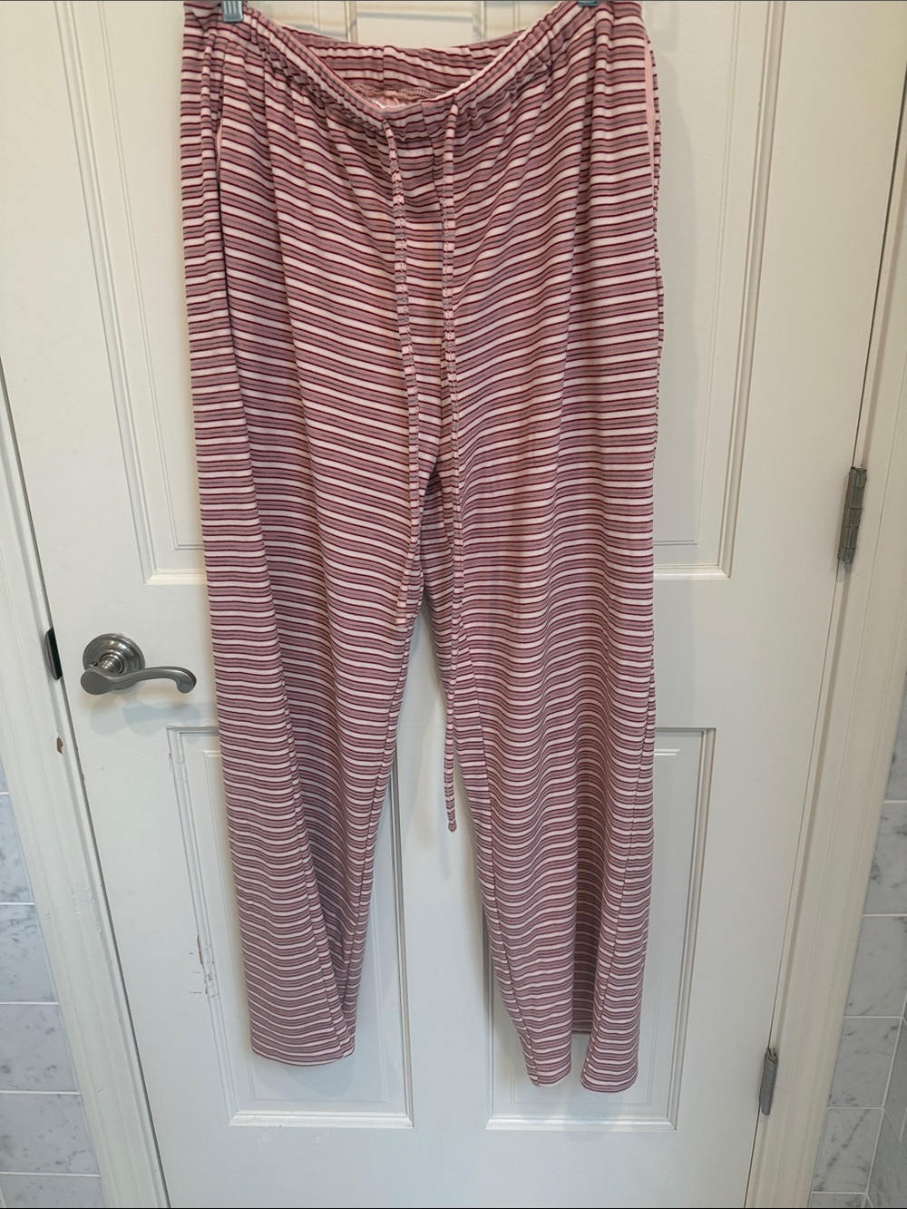 Bailey Rose Striped Pink Lounge Pants with Drawstring Waist